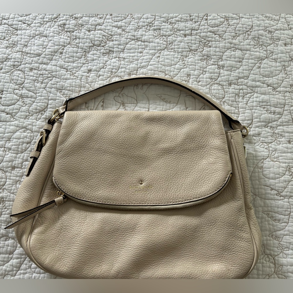 Kate Spade Beige Leather Shoulder Bag